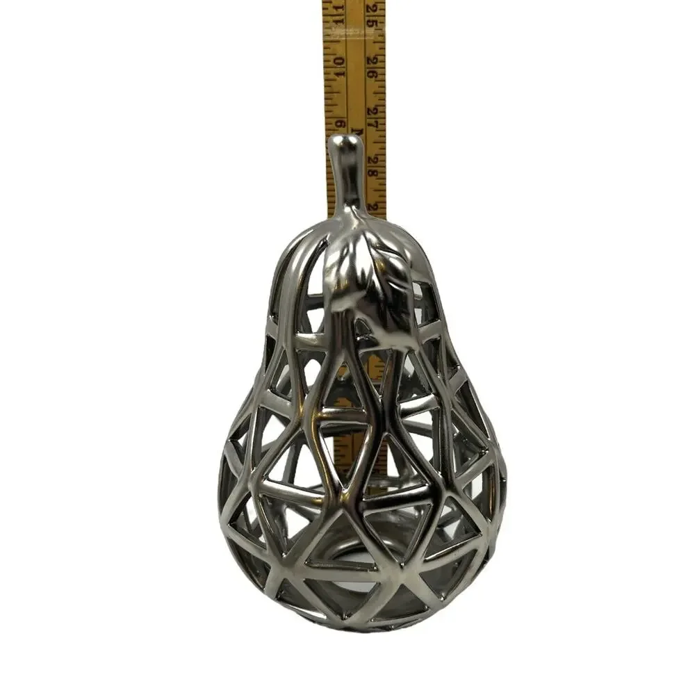 Pottery Barn Metalwork Pears Decorative Fruit Decor Matte Nickel Cutout 9”
